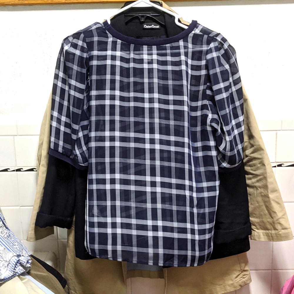 Sheer plaid top